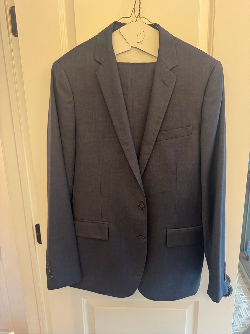 J. Crew Men's Navy Suit, 42L Two-Button Blazer and 34/34 pants